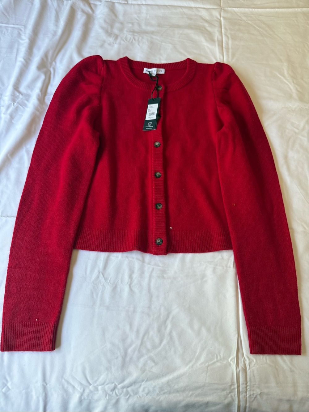 Rebecca Minkoff Lipstick Red Button-Front Cardigan